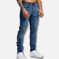 Spodnie męskie slim fit z wąskimi nogawkami i średnim stanem