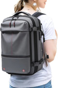 Plecak damski podróżny rozszerzany z kompresją i przegrodą na laptop - Szary