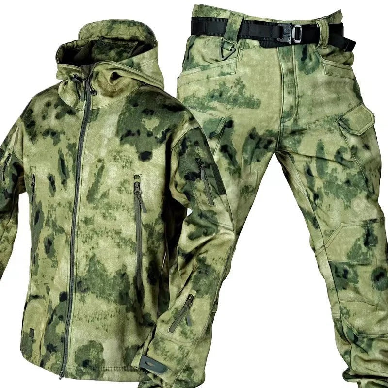 Komplet męski outdoorowy z kurtką z kapturem i spodniami cargo - Styl B