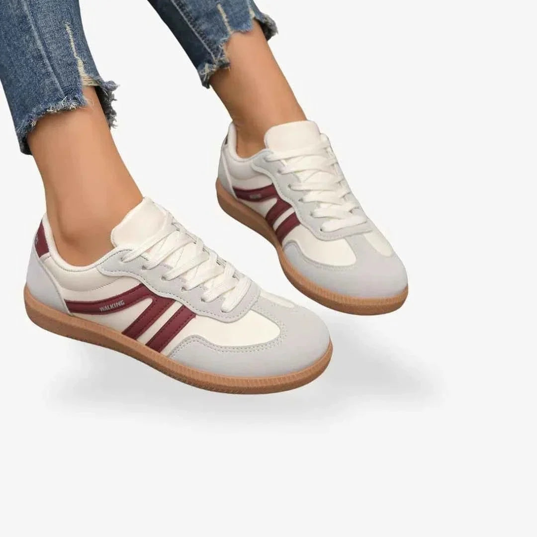 Buty sportowe damskie retro niskie sznurowane na płaskiej podeszwie - Szary
