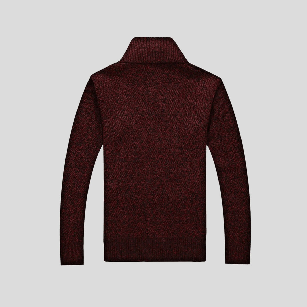 Sweter męski rozpinany ze stójką i kieszeniami na suwak - Bordowy