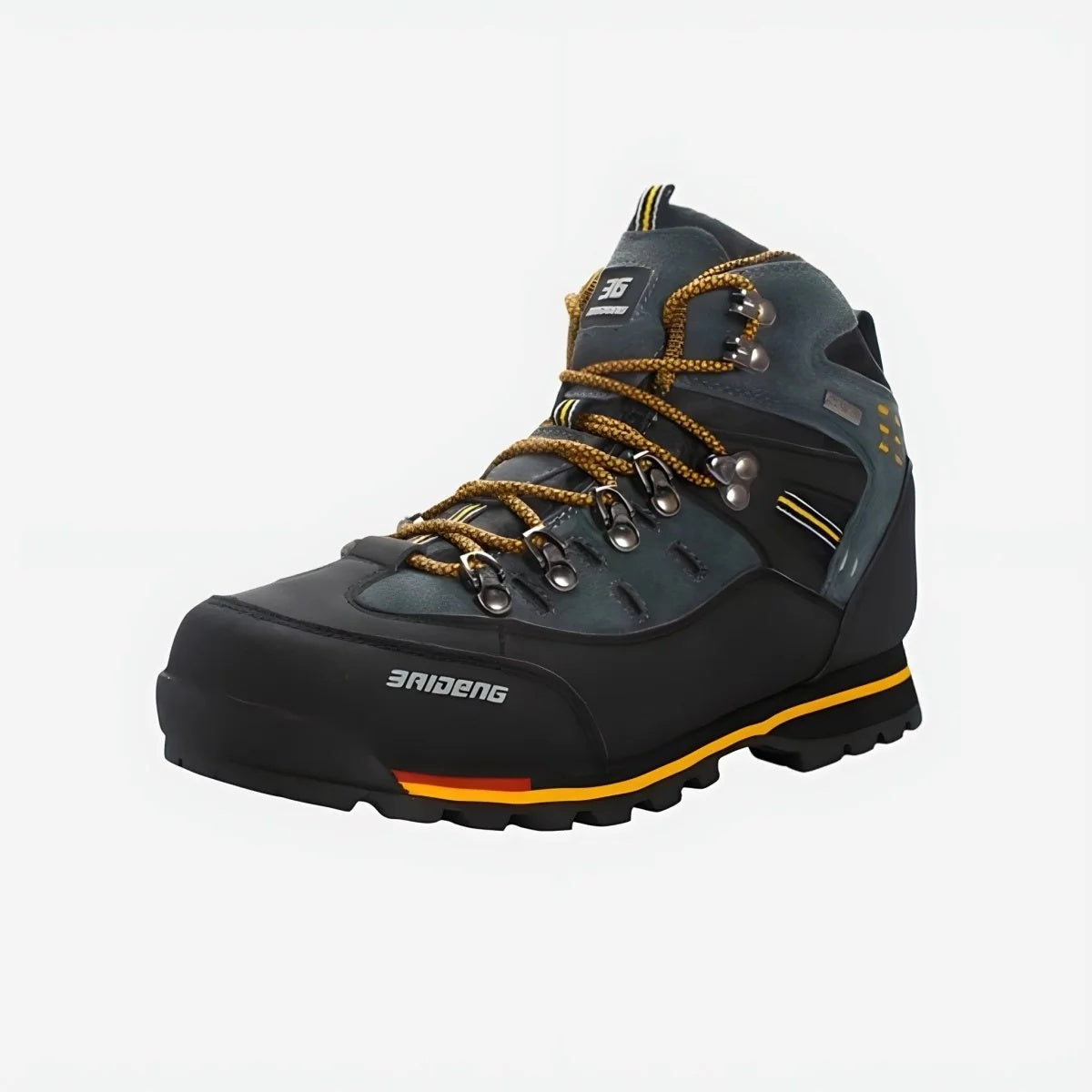 Buty trekkingowe męskie wysokie sznurowane z bieżnikowaną podeszwą - Pomarańczowy