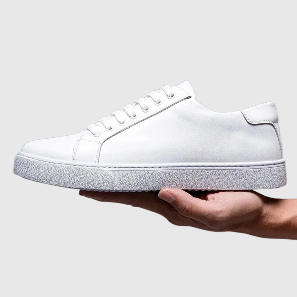 Buty męskie casualowe niskie sznurowane z okrągłym noskiem - Biały