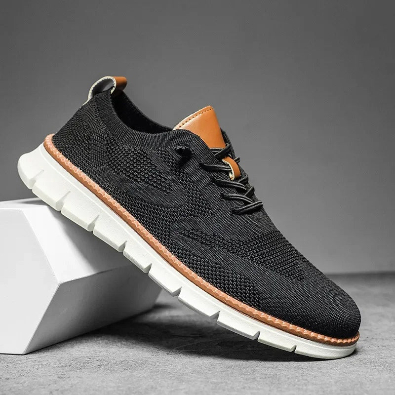 Buty męskie sportowe wsuwane z elastycznym sznurowaniem - Czarny