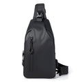 Torba męska crossbody na jedno ramię z regulowanym paskiem i kieszenią - Czarny