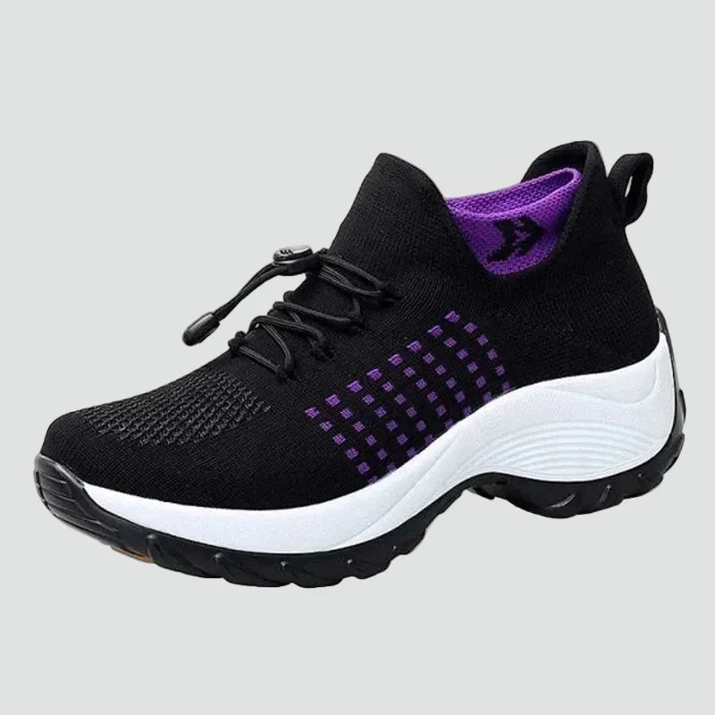 Buty sportowe męskie wsuwane z okrągłym noskiem i elastycznym sznurowaniem - Fioletowy