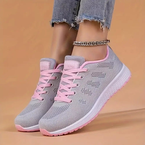 Buty sportowe damskie lekkie sznurowane z okrągłym noskiem