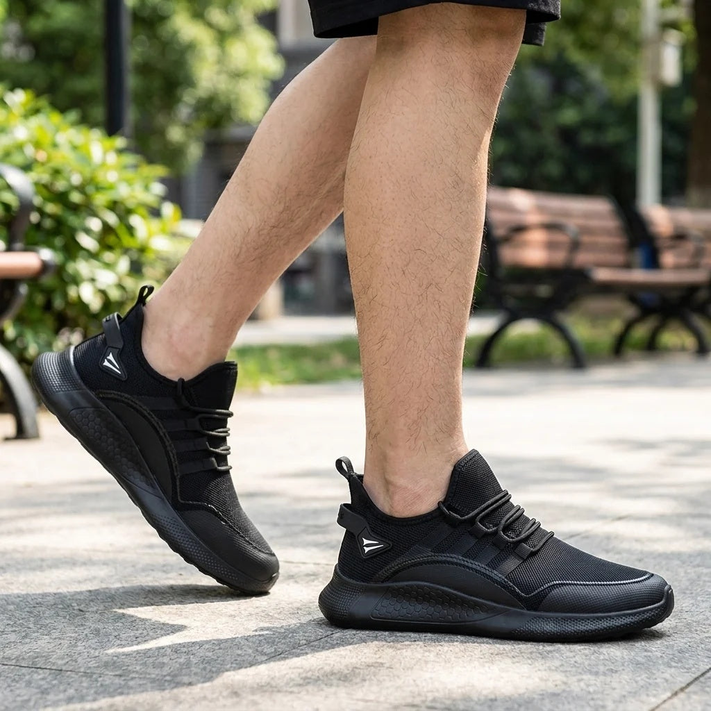 Buty robocze męskie niskie sznurowane o sportowym fasonie - Czarny