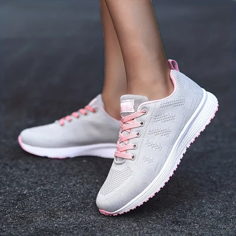 Buty sportowe damskie lekkie sznurowane z okrągłym noskiem