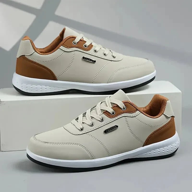 Buty męskie sportowe niskie sznurowane na co dzień - Beżowy