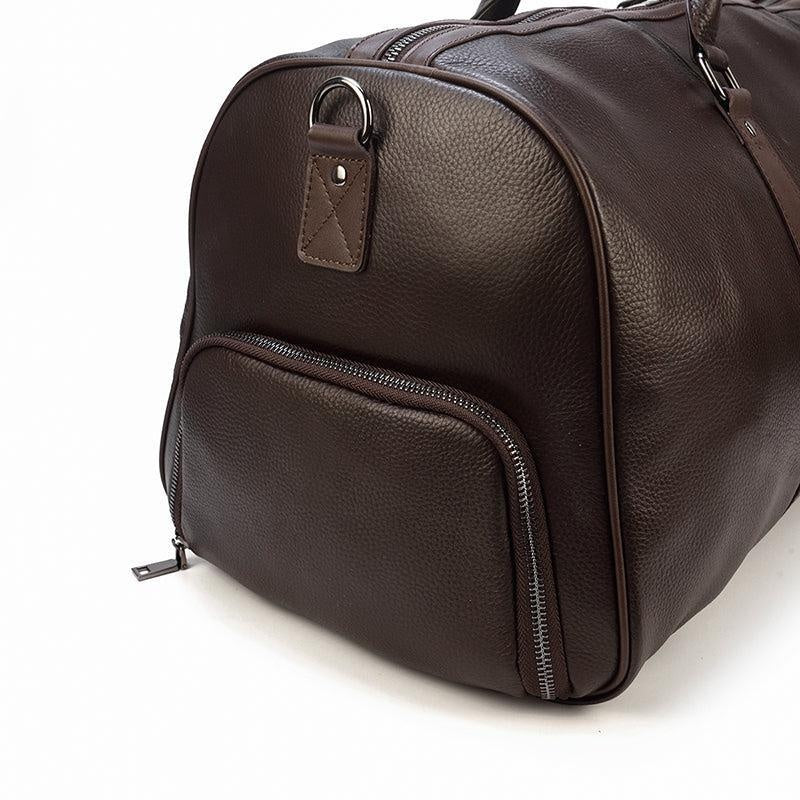 Torba podróżna męska w stylu retro z uchwytami i paskiem na ramię - Brązowy