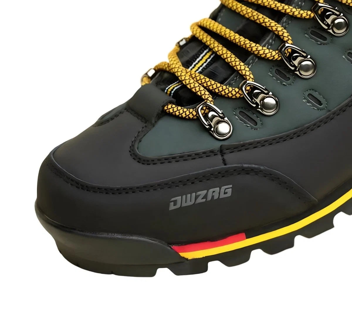 Buty trekkingowe męskie wysokie sznurowane z bieżnikowaną podeszwą - Pomarańczowy