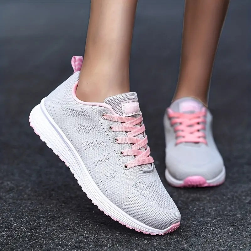 Buty sportowe damskie lekkie sznurowane z okrągłym noskiem
