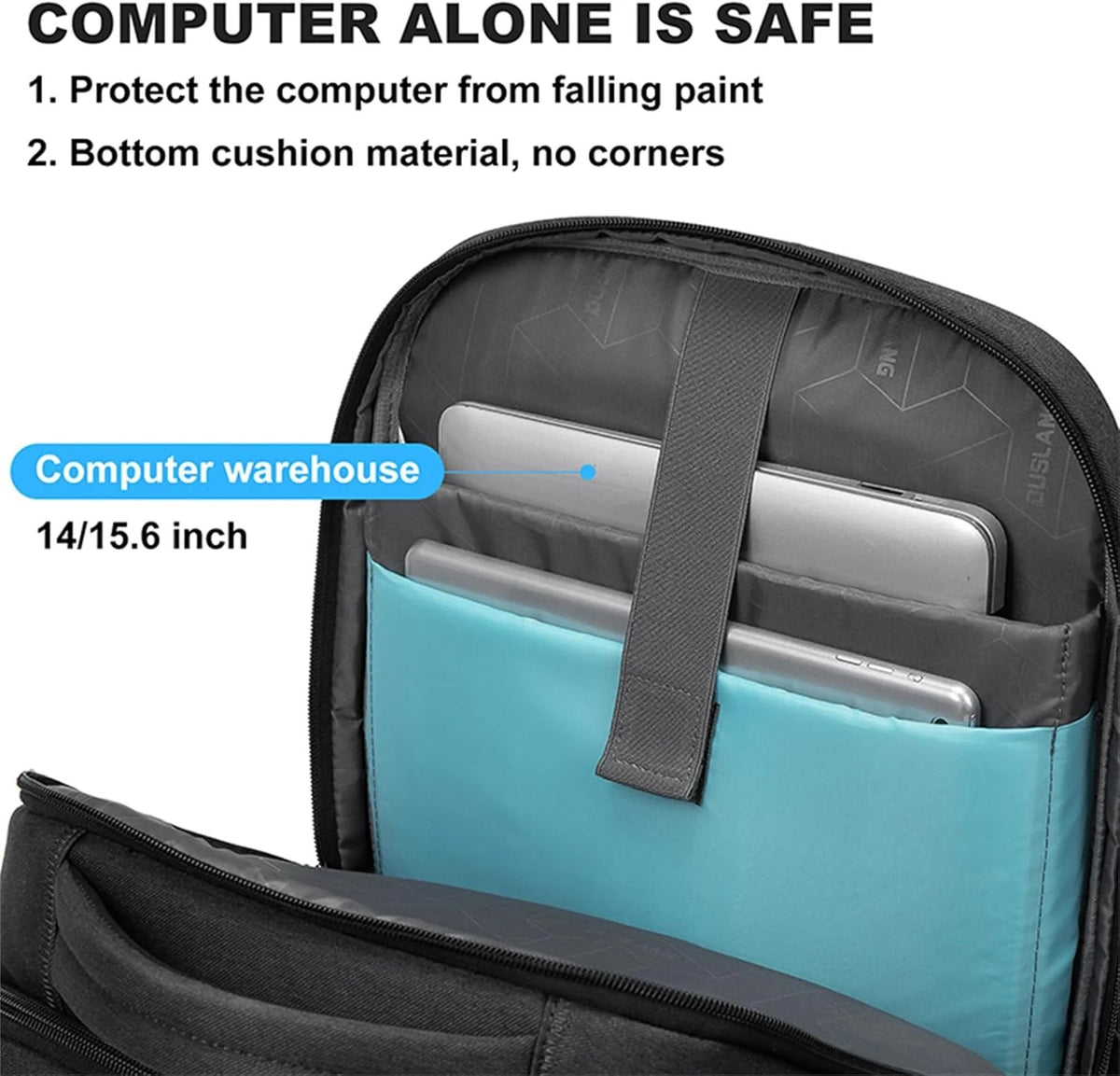 Plecak męski wielokomorowy z portem USB i kieszenią na urządzenia