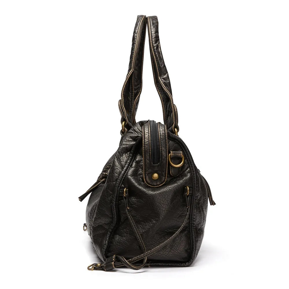 Torebka damska kuferek duża z uchwytami i paskiem na ramię